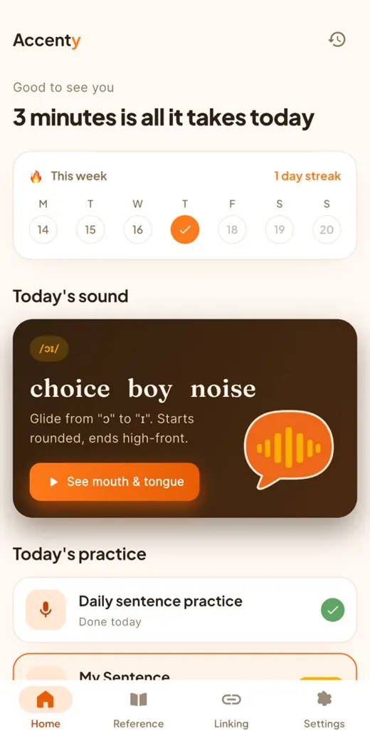 Accenty home with today's sound and streak