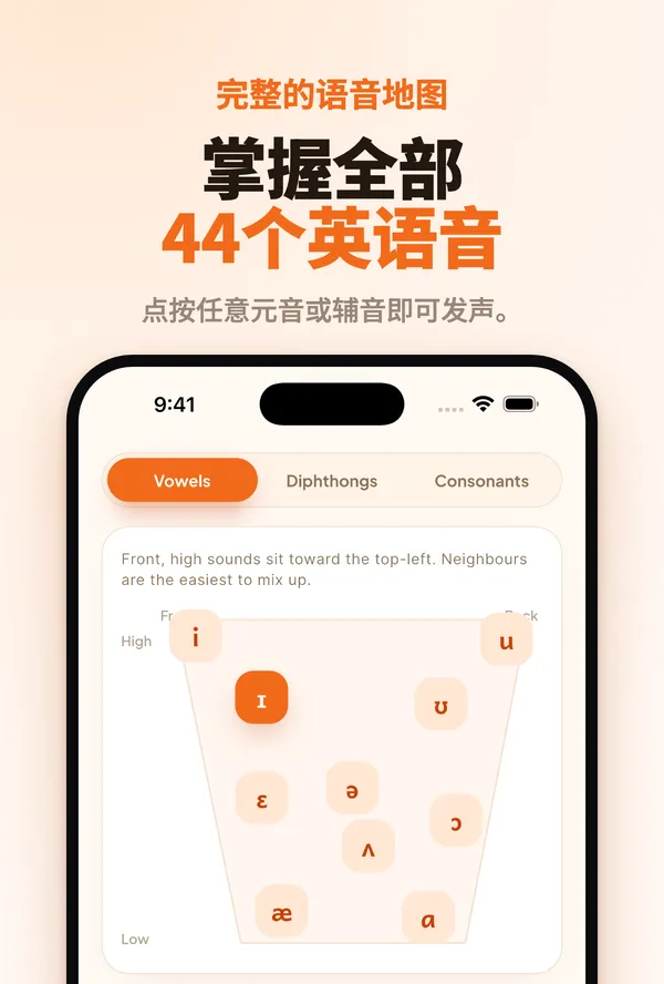 Accenty 英语发音地图：点击任意元音或辅音即可试听