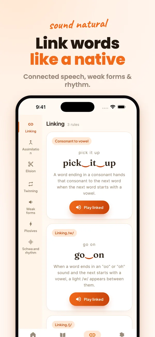 Accenty linking lessons for connected speech